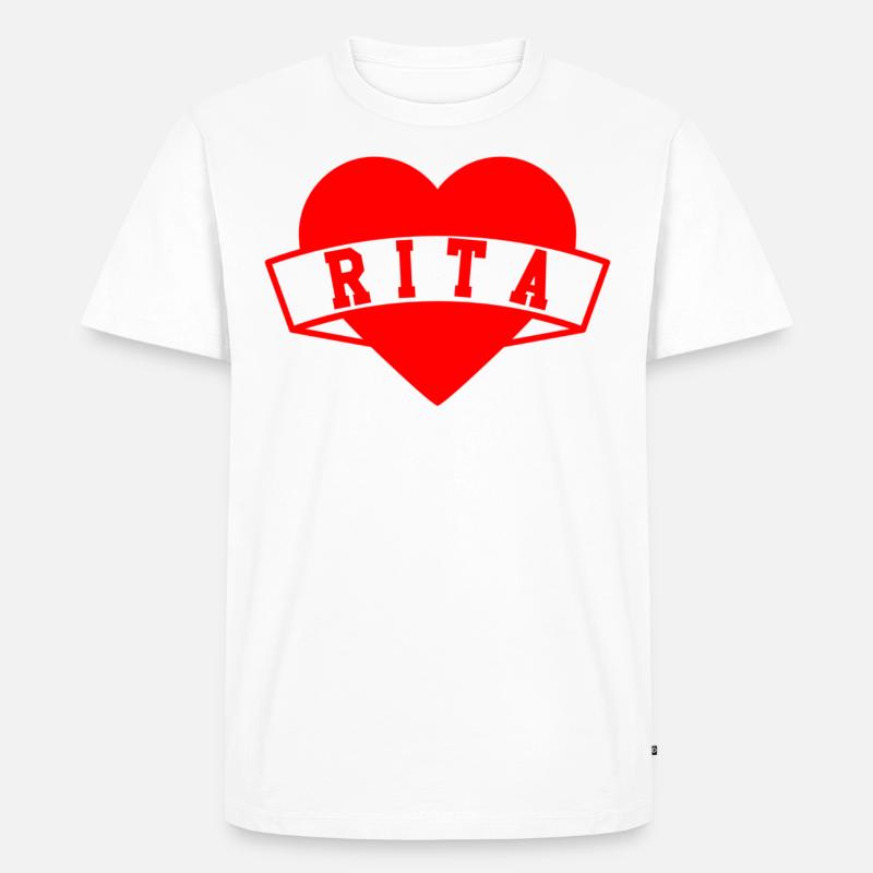 Rita Herzen - Männer Premium Bio T-Shirt - Weiß