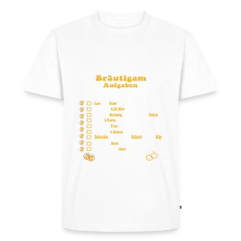 JGA Aufgaben mit Checkliste - Männer Premium Bio T-Shirt - Weiß - Vorne - Nico (187cm)