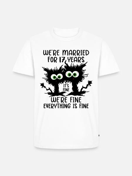 17 Jahre Verheiratet Orchideenhochzeit Geschenk - Herre Premium økologisk T-shirt - hvid