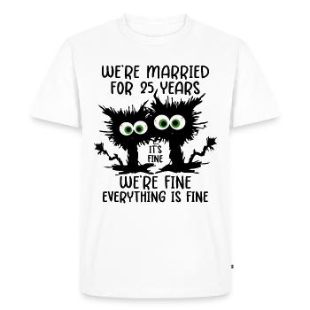 25 ans marié argent noces cadeau d’anniversaire - T-shirt Premium bio Homme - blanc - Devant - Nico (187cm)