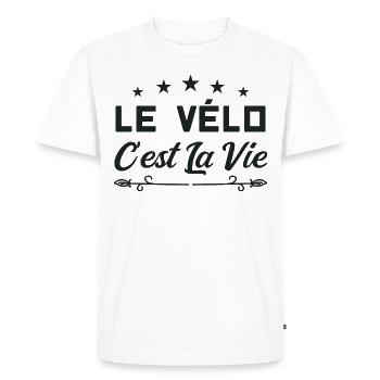 Le vélo c'est la vie - T-shirt Premium bio Homme - blanc - Devant - Nico (187cm)