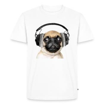 Mobylette avec écouteurs - T-shirt Premium bio Homme - blanc - Devant - Nico (187cm)