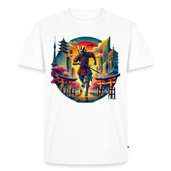 Yukiko Samurai: Ancient Warrior, Modern Pace - Männer Premium Bio T-Shirt - Weiß - Vorne - Nico (187cm)