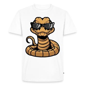 Animal serpent cobra - T-shirt Premium bio Homme - blanc - Devant - Nico (187cm)