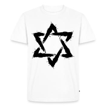 Star of David Icon Design Brush New Black - Men's Premium Organic T-Shirt - white - Front - Nico (187cm)