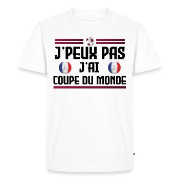 Je peux pas j'ai coupe du monde - T-shirt Premium bio Homme - blanc - Devant - Nico (187cm)