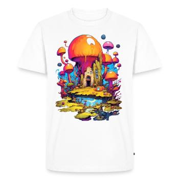 Champignons mystiques - T-shirt Premium bio Homme - blanc - Devant - Nico (187cm)