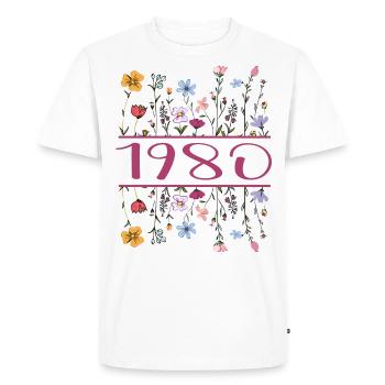 1980 Legendary Since 1980 Birthday 1980 Women - Men's Premium Organic T-Shirt - white - Front - Nico (187cm)