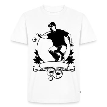 Blason pétanque flex - T-shirt Premium bio Homme - blanc - Devant - Nico (187cm)