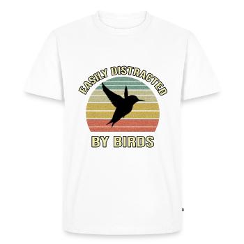 Easily Distracted By Birds - Men's Premium Organic T-Shirt - white - Front - Nico (187cm)