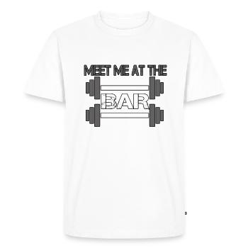 Retrouvez-moi au bar - T-shirt Premium bio Homme - blanc - Devant - Nico (187cm)