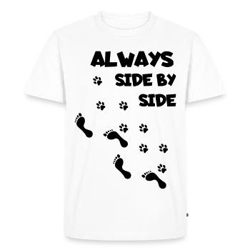 Always side by side with your dog, dog love * - Men's Premium Organic T-Shirt - white - Front - Nico (187cm)