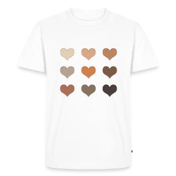 Earthy Nine Hearts - Men's Premium Organic T-Shirt - white - Front - Nico (187cm)