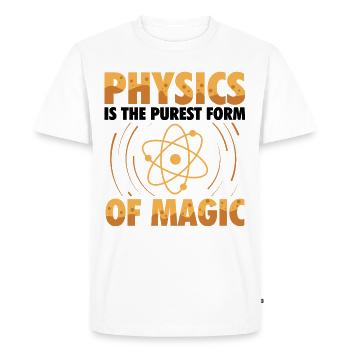 Physicist sayings | Physics Studies Teacher Gifts - Men's Premium Organic T-Shirt - white - Front - Nico (187cm)