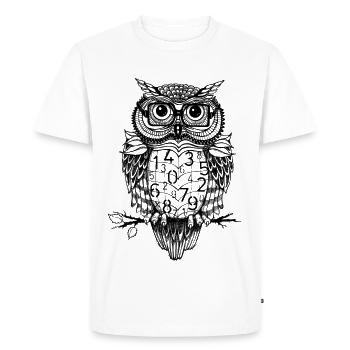 Smart Owl Math Numbers | STEM, Science, Professors - Men's Premium Organic T-Shirt - white - Front - Nico (187cm)