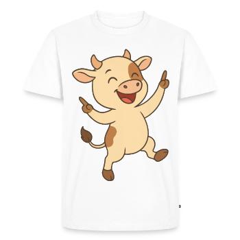 Veau heureux - T-shirt Premium bio Homme - blanc - Devant - Nico (187cm)
