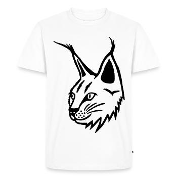 Portrait du lynx noir - T-shirt Premium bio Homme - blanc - Devant - Nico (187cm)