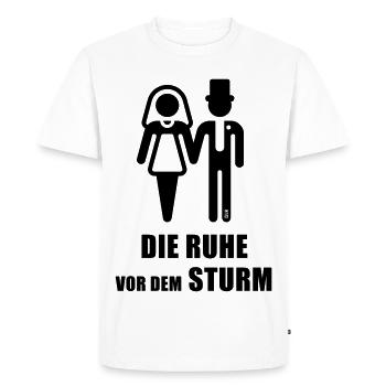 The Calm Before the Storm (Wedding Bridal Couple Bachelor Party B) - Men's Premium Organic T-Shirt - white - Front - Nico (187cm)