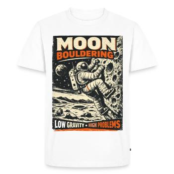 Bloc lunaire : conception vintage d’escalade d’astronaute - T-shirt Premium bio Homme - blanc - Devant - Nico (187cm)