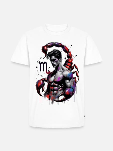 Scorpio Man – Astrology Gift - Men's Premium Organic T-Shirt - white