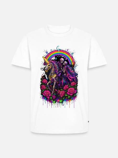 Hexen – Einhorn-Skelett-Paar - Männer Premium Bio T-Shirt - Weiß