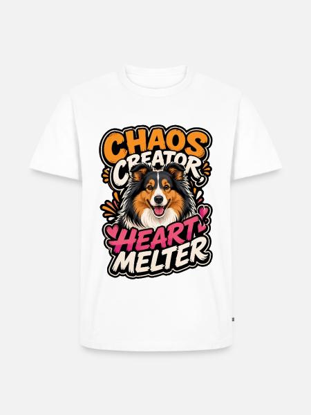 Shetland Shepherd - Männer Premium Bio T-Shirt - Weiß
