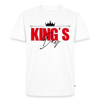 KING'S Day. fête des rois. Roi pour un jour. - T-shirt Premium bio Homme - blanc - Devant - Nico (187cm)