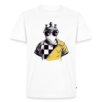 Le fou chess - T-shirt Premium bio Homme - blanc - Devant - Nico (187cm)