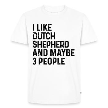 J’aime le berger hollandais et peut-être 3 personnes amoureux des chiens - T-shirt Premium bio Homme - blanc - Devant - Nico (187cm)
