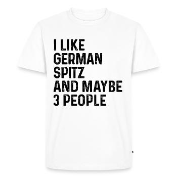 I Like German Spitz And Maybe 3 People Dog Lover - Men's Premium Organic T-Shirt - white - Front - Nico (187cm)