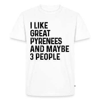 J’aime les grandes Pyrénées et peut-être 3 personnes amoureux des chiens - T-shirt Premium bio Homme - blanc - Devant - Nico (187cm)