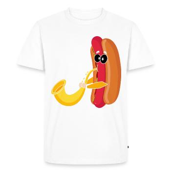 Saxophoniste Saxophone Wurst Musicien - T-shirt Premium bio Homme - blanc - Devant - Nico (187cm)