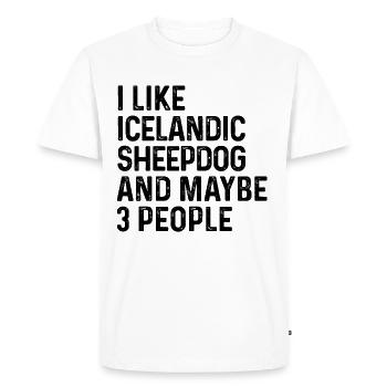 J’aime le chien de berger islandais et peut-être le chien de 3 personnes - T-shirt Premium bio Homme - blanc - Devant - Nico (187cm)