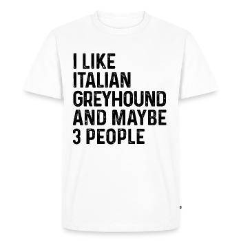 J’aime le lévrier italien et peut-être 3 personnes chien - T-shirt Premium bio Homme - blanc - Devant - Nico (187cm)