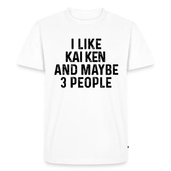 J’aime Kai Ken et peut-être 3 personnes amoureux des chiens - T-shirt Premium bio Homme - blanc - Devant - Nico (187cm)