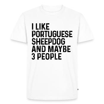 J’aime le chien de berger portugais et peut-être le chien de 3 personnes - T-shirt Premium bio Homme - blanc - Devant - Nico (187cm)