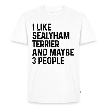 I Like Sealyham Terrier And Maybe 3 People Dog - Men's Premium Organic T-Shirt - white - Front - Nico (187cm)