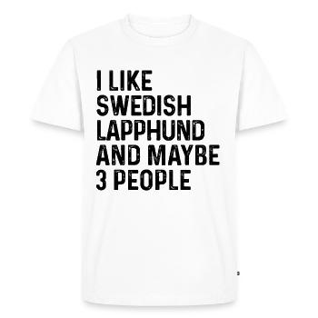 J’aime le lapphund suédois et peut-être 3 personnes chien - T-shirt Premium bio Homme - blanc - Devant - Nico (187cm)