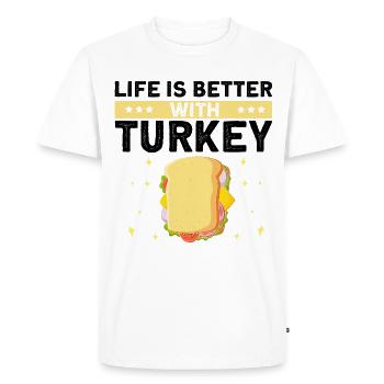 Food Love Sandwich Baguette Ketchup - T-shirt Premium bio Homme - blanc - Devant - Nico (187cm)