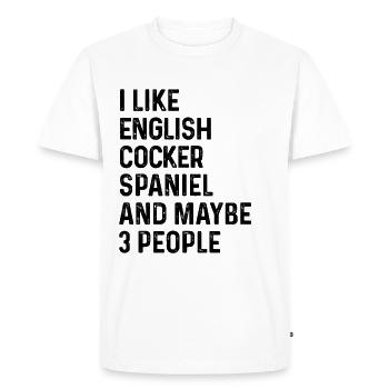 J’aime le cocker anglais spaniel et peut-être 3 personnes - T-shirt Premium bio Homme - blanc - Devant - Nico (187cm)