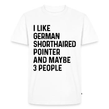 J’aime le pointeur allemand à poil court et peut-être 3 - T-shirt Premium bio Homme - blanc - Devant - Nico (187cm)