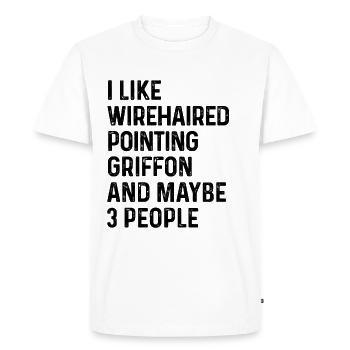 J’aime le griffon pointant à poil de fil et peut-être 3 - T-shirt Premium bio Homme - blanc - Devant - Nico (187cm)