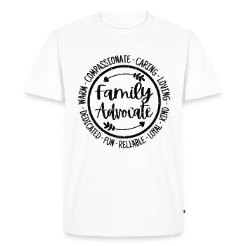 Family Advocate - Men's Premium Organic T-Shirt - white - Front - Nico (187cm)