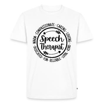 Speech Therapist - Men's Premium Organic T-Shirt - white - Front - Nico (187cm)