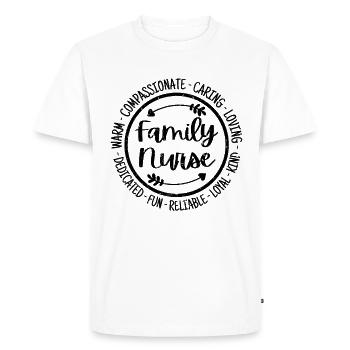 Appréciation de l’escouade des soins infirmiers de la vie de l’infirmière familiale - T-shirt Premium bio Homme - blanc - Devant - Nico (187cm)