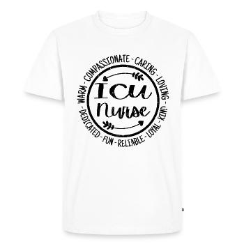 Infirmière en soins intensifs Vie Infirmière Infirmière Escouade d’appréciation Vintage - T-shirt Premium bio Homme - blanc - Devant - Nico (187cm)