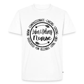 Labor & Delivery Infirmière Escouade des Soins Infirmiers - T-shirt Premium bio Homme - blanc - Devant - Nico (187cm)