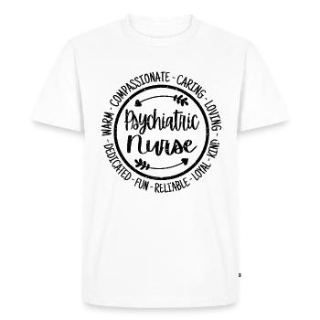 Psychiatric Nurse Life Nursing Squad Appreciation - Men's Premium Organic T-Shirt - white - Front - Nico (187cm)