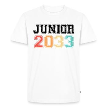 Junior 2033 Retro Vintage - Men's Premium Organic T-Shirt - white - Front - Nico (187cm)