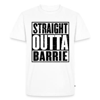 Straight Outta Barrie Vintage - T-shirt Premium bio Homme - blanc - Devant - Nico (187cm)